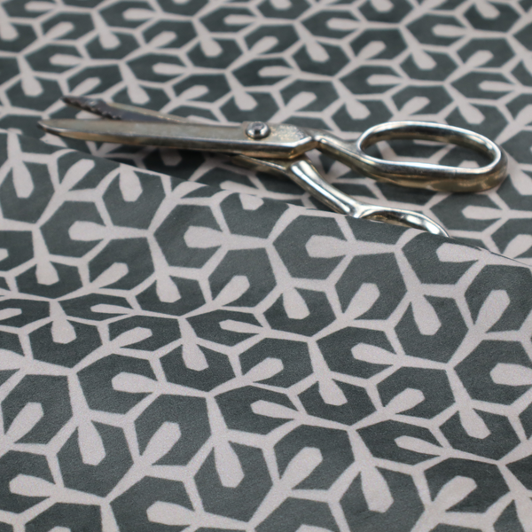 Slate Hexagon Trellis Upholstery Fabric 020126-17