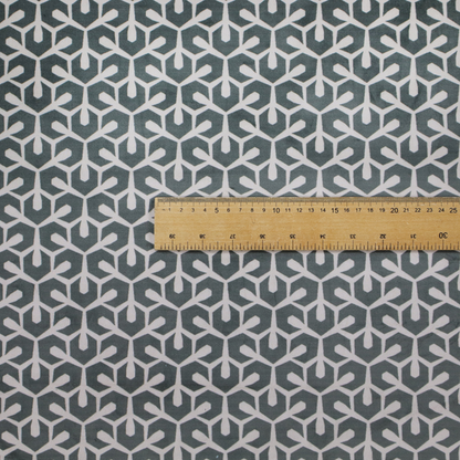 Slate Hexagon Trellis Upholstery Fabric 020126-17