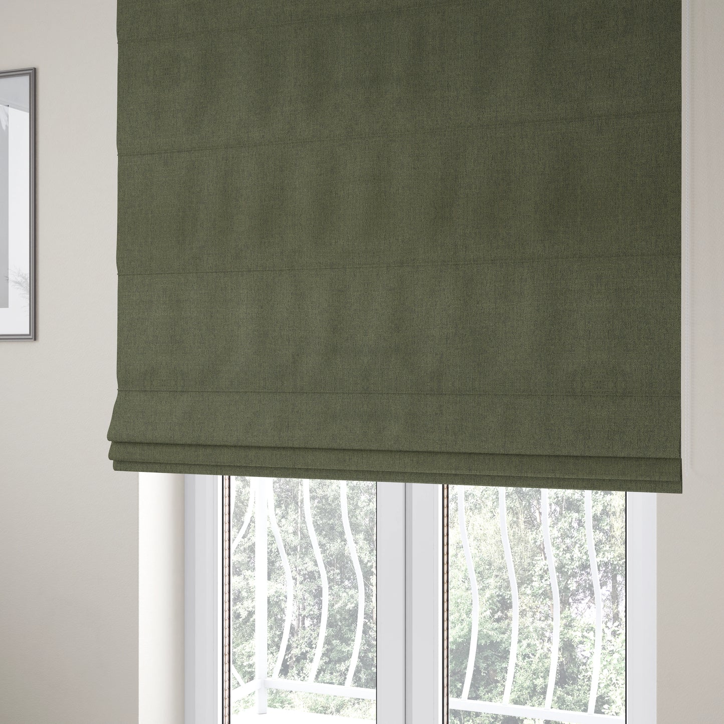 Abbotsford Super Soft Basket Weave Material Dual Purpose Upholstery Curtains Fabric In Green Grass - Roman Blinds