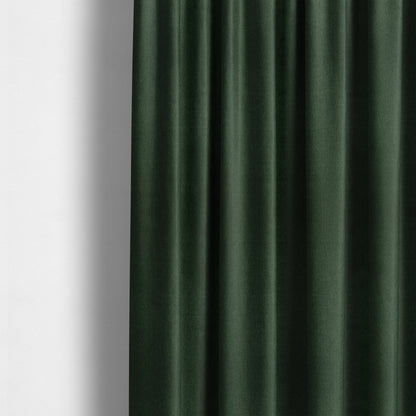 Abbotsford Super Soft Basket Weave Material Dual Purpose Upholstery Curtains Fabric In Dark Green - Made To Measure Curtains