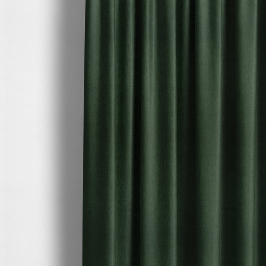 Abbotsford Super Soft Basket Weave Material Dual Purpose Upholstery Curtains Fabric In Dark Green - Made To Measure Curtains