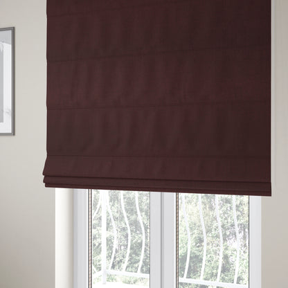 Abbotsford Super Soft Basket Weave Material Dual Purpose Upholstery Curtains Fabric In Red Burgundy - Roman Blinds