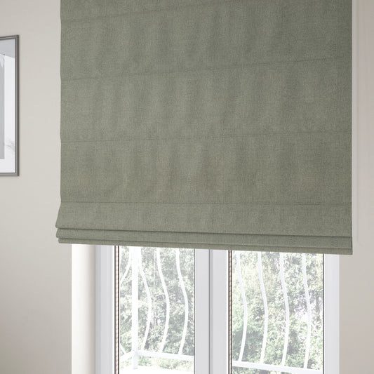 Abbotsford Super Soft Basket Weave Material Dual Purpose Upholstery Curtains Fabric In Silver - Roman Blinds