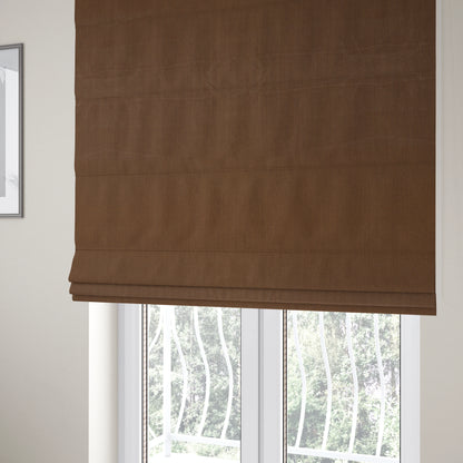 Aldwych Herringbone Soft Wool Textured Chenille Material Brown Furnishing Fabric - Roman Blinds