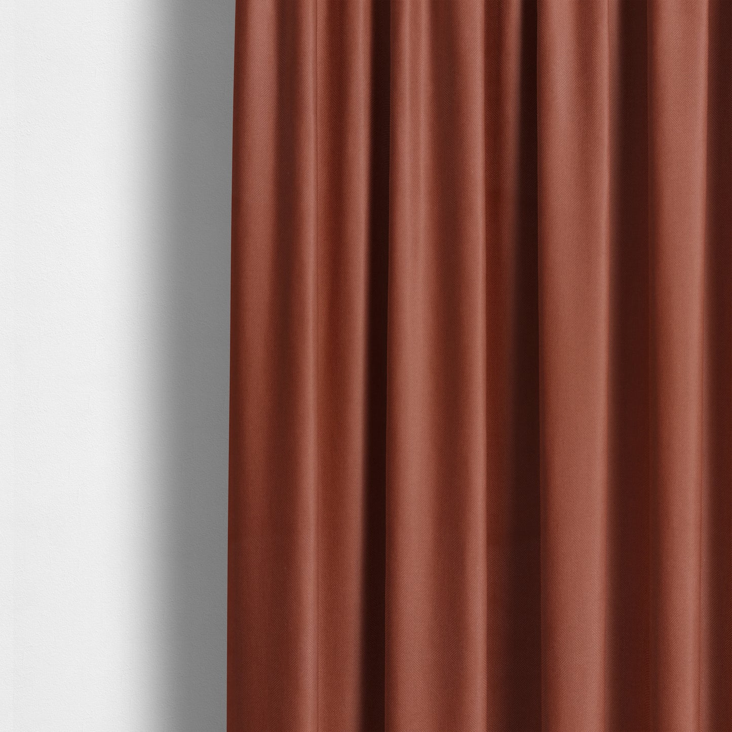 Aldwych Herringbone Soft Wool Textured Chenille Material Burnt Orange Furnishing Fabric - Made To Measure Curtains