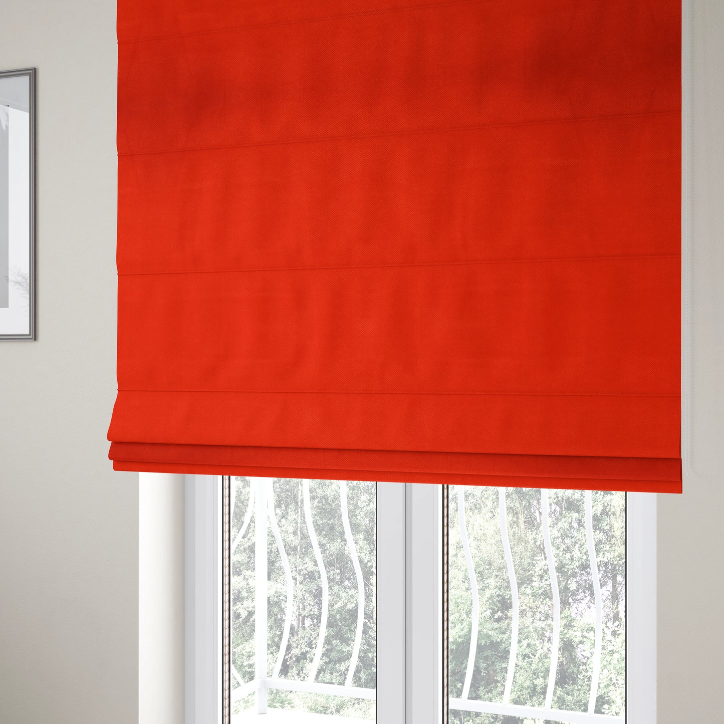 Aldwych Herringbone Soft Wool Textured Chenille Material Red Furnishing Fabric - Roman Blinds