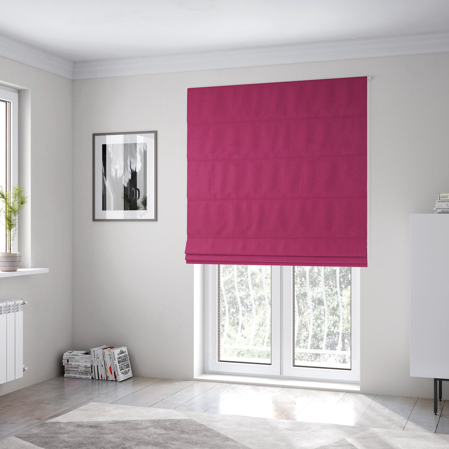 Aldwych Herringbone Soft Wool Textured Chenille Material Pink Furnishing Fabric - Roman Blinds