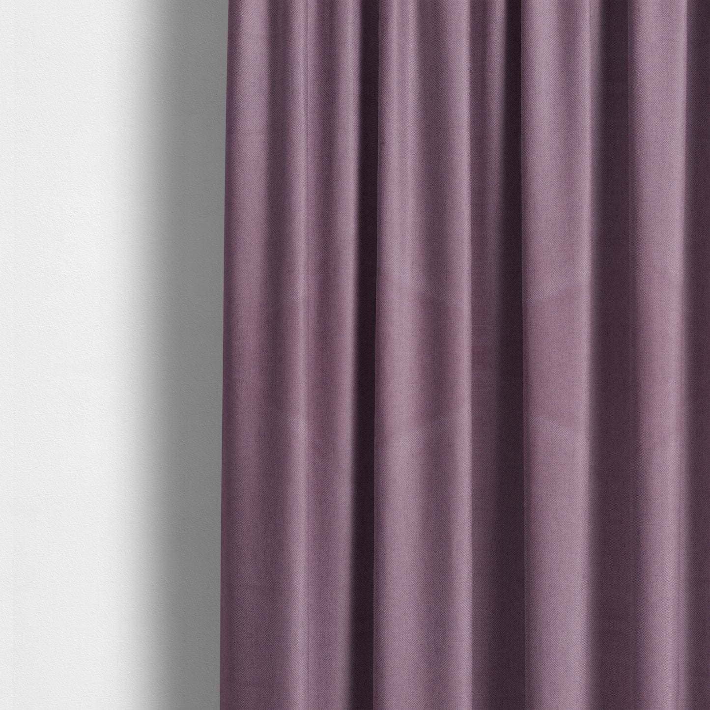 Aldwych Herringbone Soft Wool Textured Chenille Material Amethyst Purple Furnishing Fabric - Made To Measure Curtains