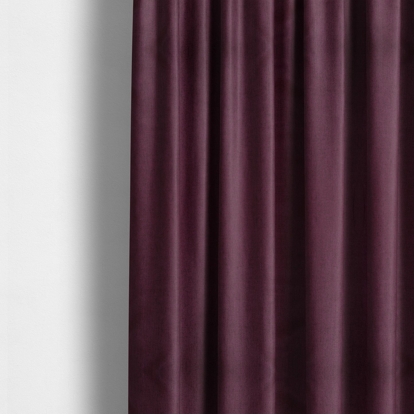 Aldwych Herringbone Soft Wool Textured Chenille Material Purple Furnishing Fabric - Made To Measure Curtains