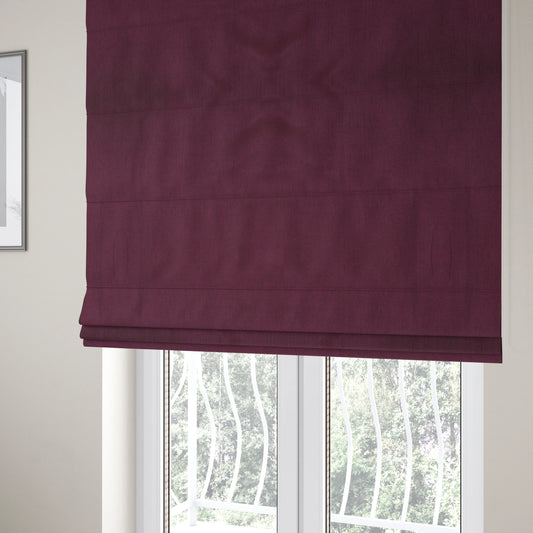 Aldwych Herringbone Soft Wool Textured Chenille Material Purple Furnishing Fabric - Roman Blinds