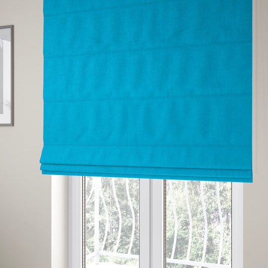 Aldwych Herringbone Soft Wool Textured Chenille Material Light Blue Furnishing Fabric - Roman Blinds