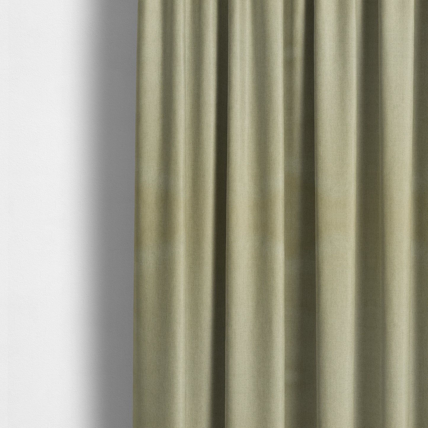 Aldwych Herringbone Soft Wool Textured Chenille Material Beige Furnishing Fabric - Made To Measure Curtains