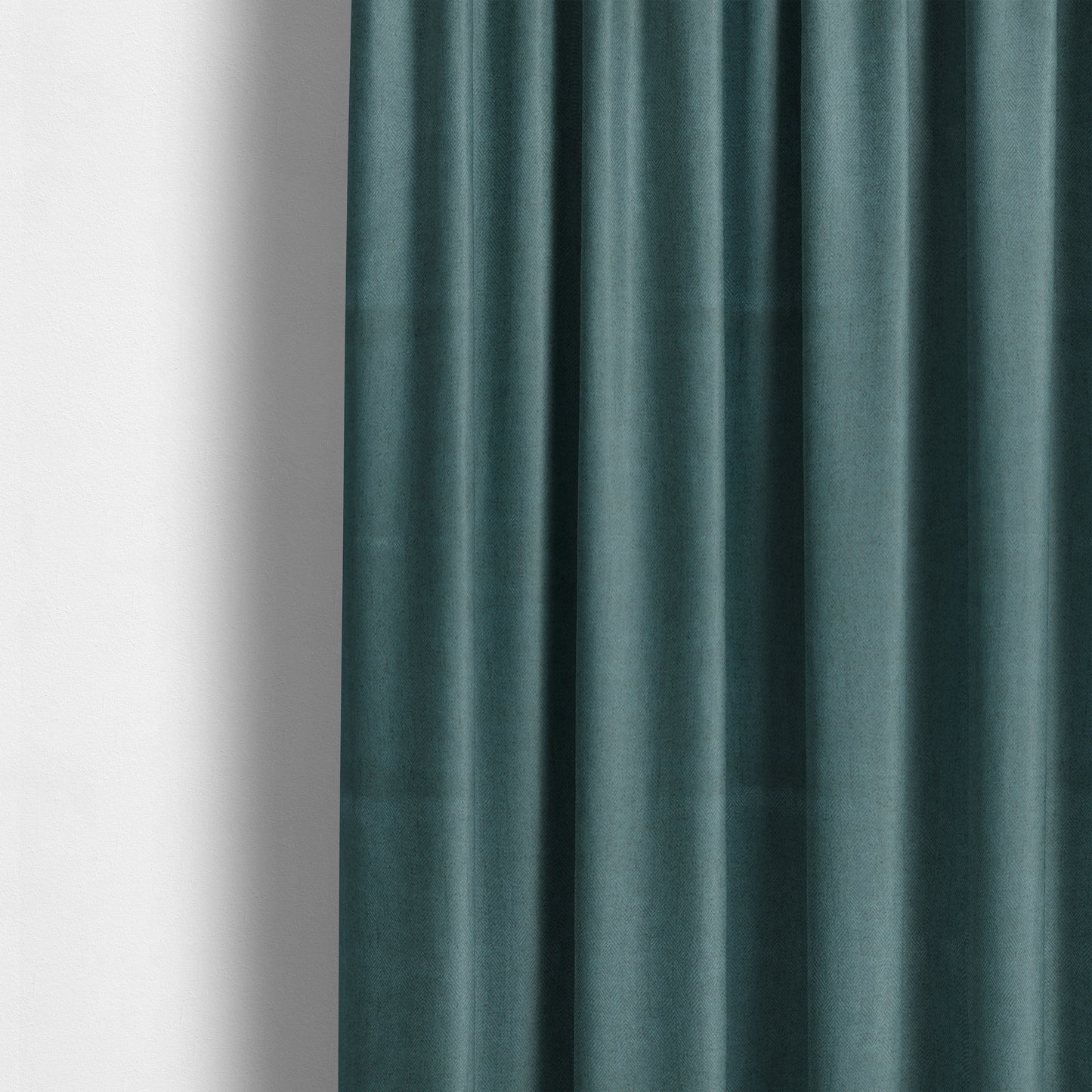 Aldwych Herringbone Soft Wool Textured Chenille Material Dark Blue Furnishing Fabric - Made To Measure Curtains