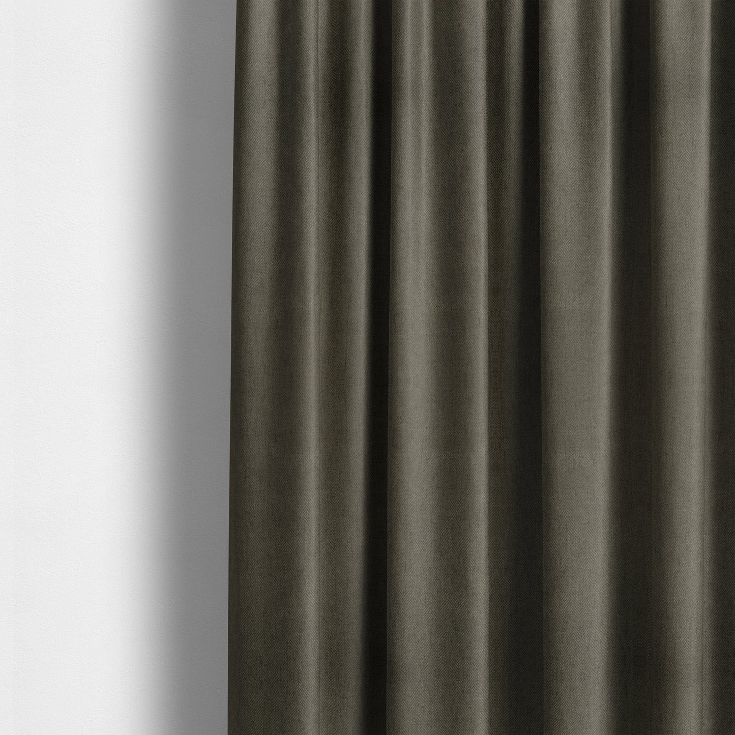 Aldwych Herringbone Soft Wool Textured Chenille Material Grey Furnishing Fabric - Made To Measure Curtains