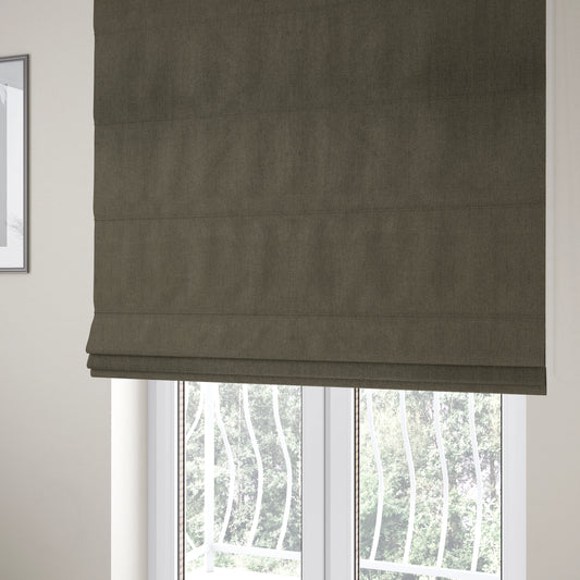 Aldwych Herringbone Soft Wool Textured Chenille Material Grey Furnishing Fabric - Roman Blinds