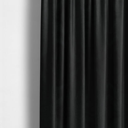 Aldwych Herringbone Soft Wool Textured Chenille Material Black Furnishing Fabric - Made To Measure Curtains