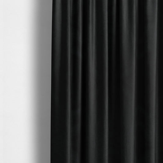 Aldwych Herringbone Soft Wool Textured Chenille Material Black Furnishing Fabric - Made To Measure Curtains