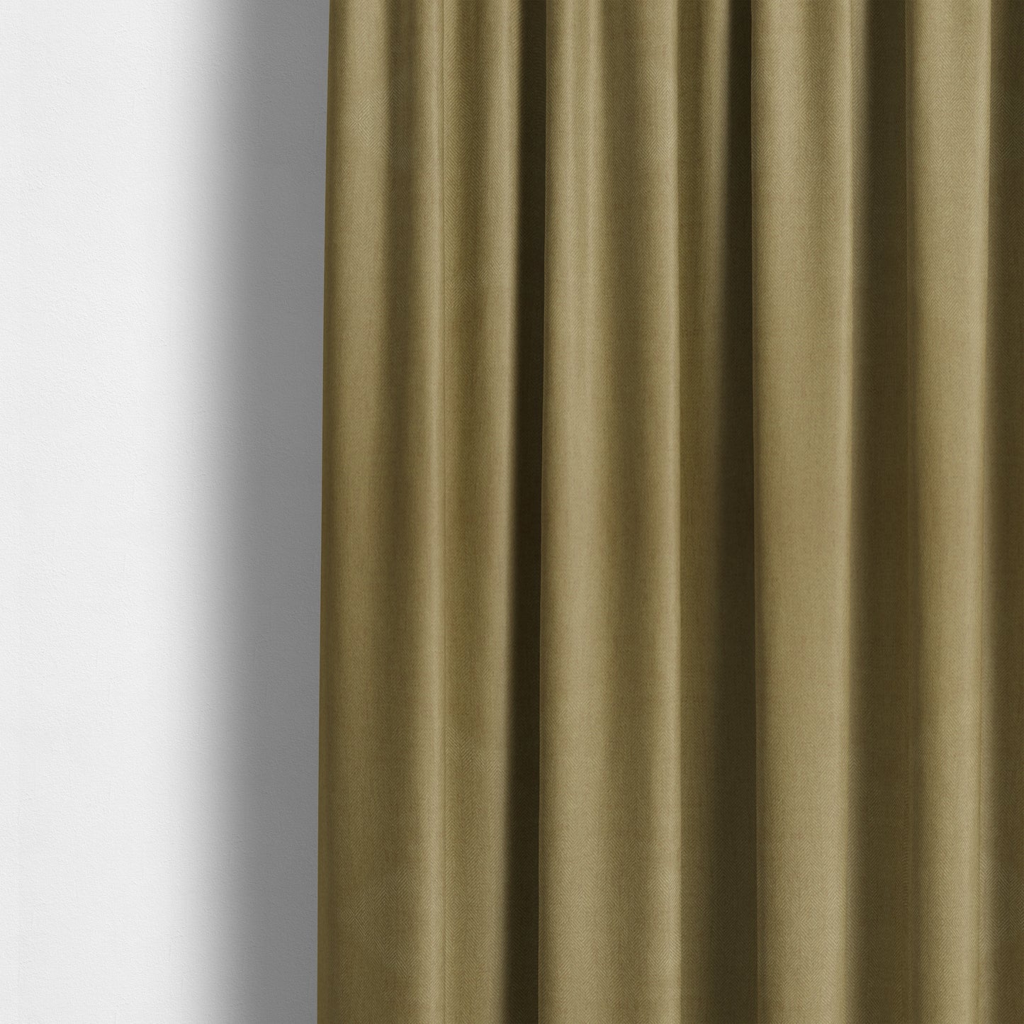 Aldwych Herringbone Soft Wool Textured Chenille Material Golden Brown Furnishing Fabric - Made To Measure Curtains