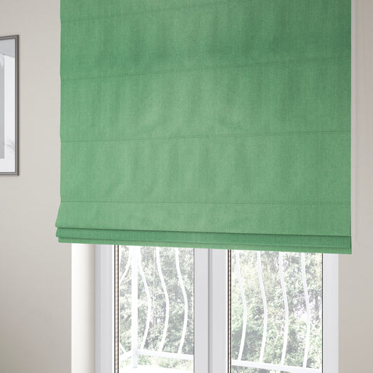 Aldwych Herringbone Soft Wool Textured Chenille Material Teal Green Grass Furnishing Fabric - Roman Blinds