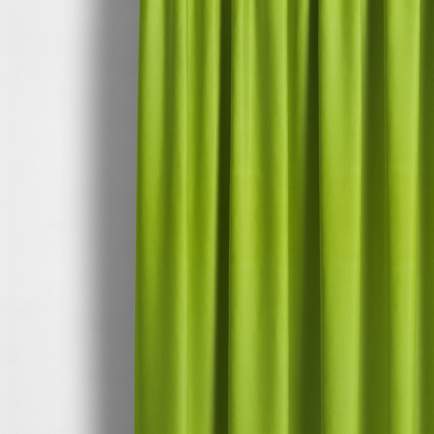 Aldwych Herringbone Soft Wool Textured Chenille Material Lime Green Furnishing Fabric - Made To Measure Curtains