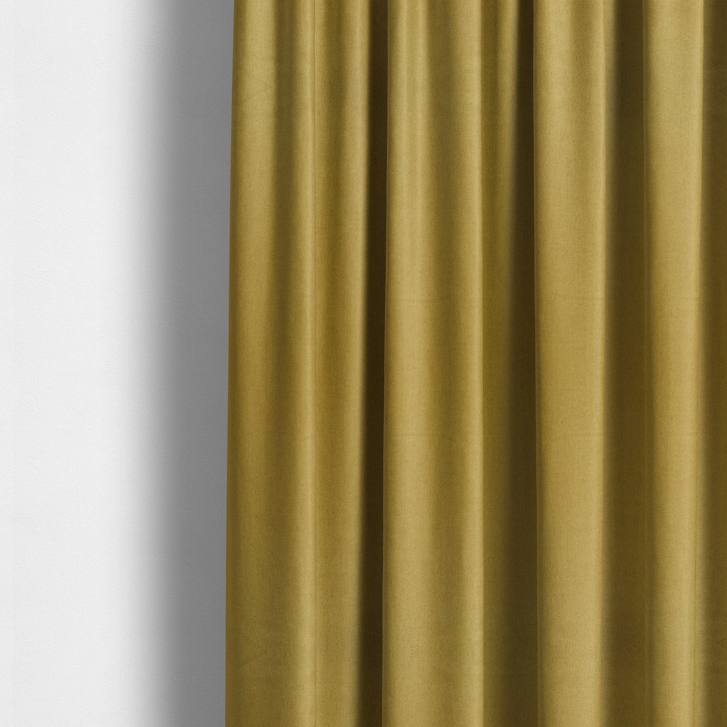 Aldwych Herringbone Soft Wool Textured Chenille Material Yellow Furnishing Fabric - Made To Measure Curtains