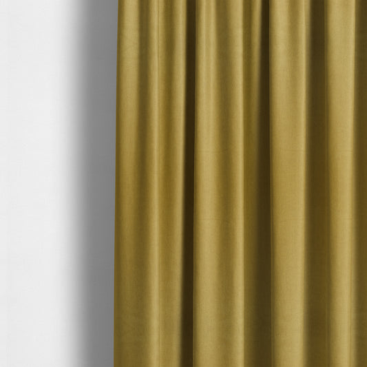 Aldwych Herringbone Soft Wool Textured Chenille Material Yellow Furnishing Fabric - Made To Measure Curtains