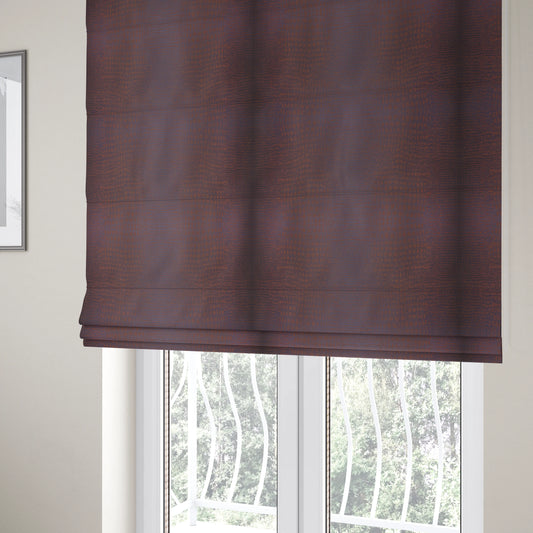 Alligator Pattern On Faux Leather In Brown Colour Upholstery Fabric - Roman Blinds