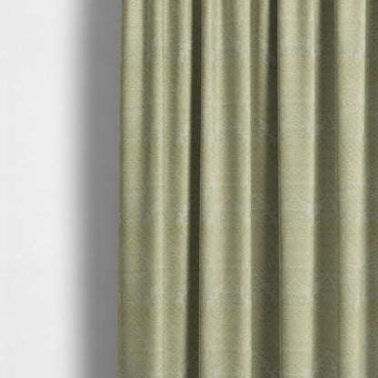 Alvaro Velveteen Embossed Damask Pattern Upholstery Curtains Fabric In Light Green Colour - Made To Measure Curtains