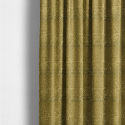 Alvaro Velveteen Embossed Damask Pattern Upholstery Curtains Fabric In Green Grass Colour - Made To Measure Curtains