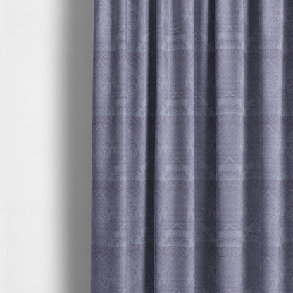 Alvaro Velveteen Embossed Damask Pattern Upholstery Curtains Fabric In Lilac Purple Velvet Colour - Made To Measure Curtains