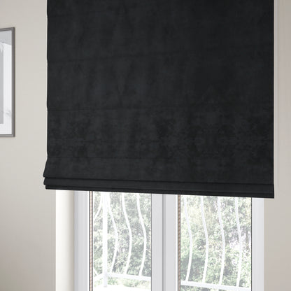 Ammara Soft Crushed Chenille Upholstery Fabric Black Colour - Roman Blinds