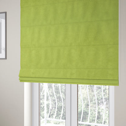 Ammara Soft Crushed Chenille Upholstery Fabric Lemon Lime Green Colour - Roman Blinds