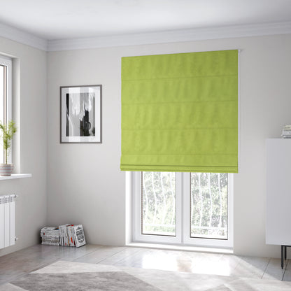 Ammara Soft Crushed Chenille Upholstery Fabric Lemon Lime Green Colour - Roman Blinds