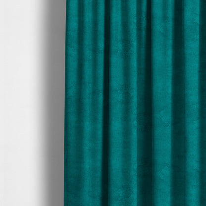 Ammara Soft Crushed Chenille Upholstery Fabric Teal Blue Colour - Made To Measure Curtains