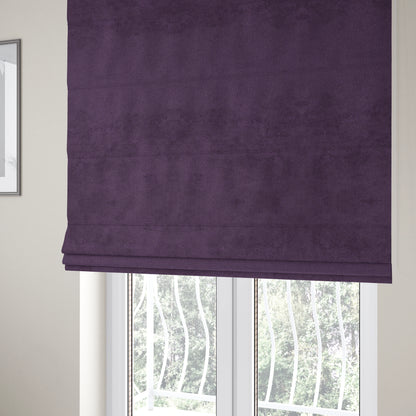 Ammara Soft Crushed Chenille Upholstery Fabric Plum Purple Colour - Roman Blinds