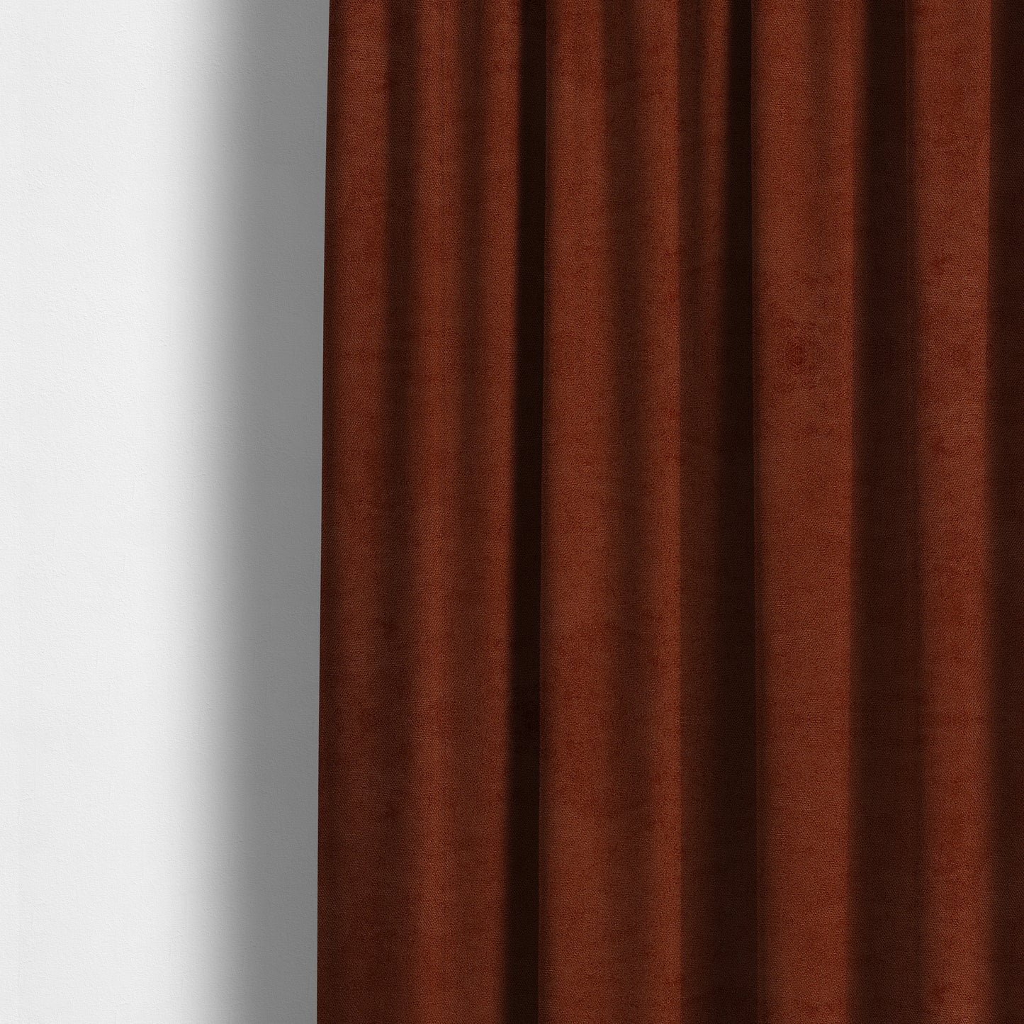 Ammara Soft Crushed Chenille Upholstery Fabric Terra Burnt Orange Colour - Made To Measure Curtains