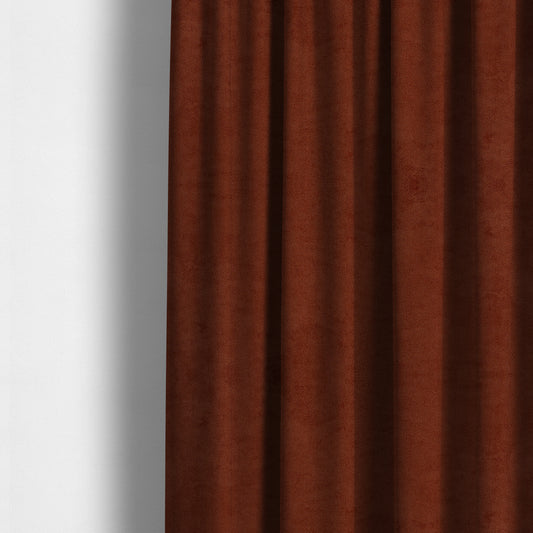 Ammara Soft Crushed Chenille Upholstery Fabric Terra Burnt Orange Colour - Made To Measure Curtains