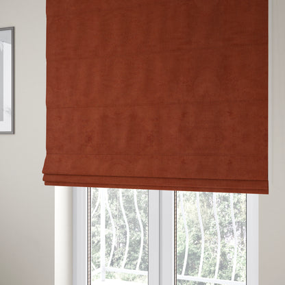 Ammara Soft Crushed Chenille Upholstery Fabric Terra Burnt Orange Colour - Roman Blinds