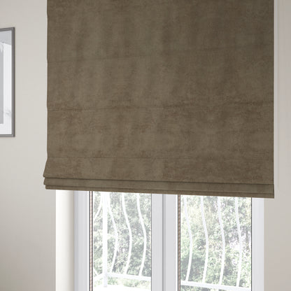 Ammara Soft Crushed Chenille Upholstery Fabric Taupe Brown Colour - Roman Blinds