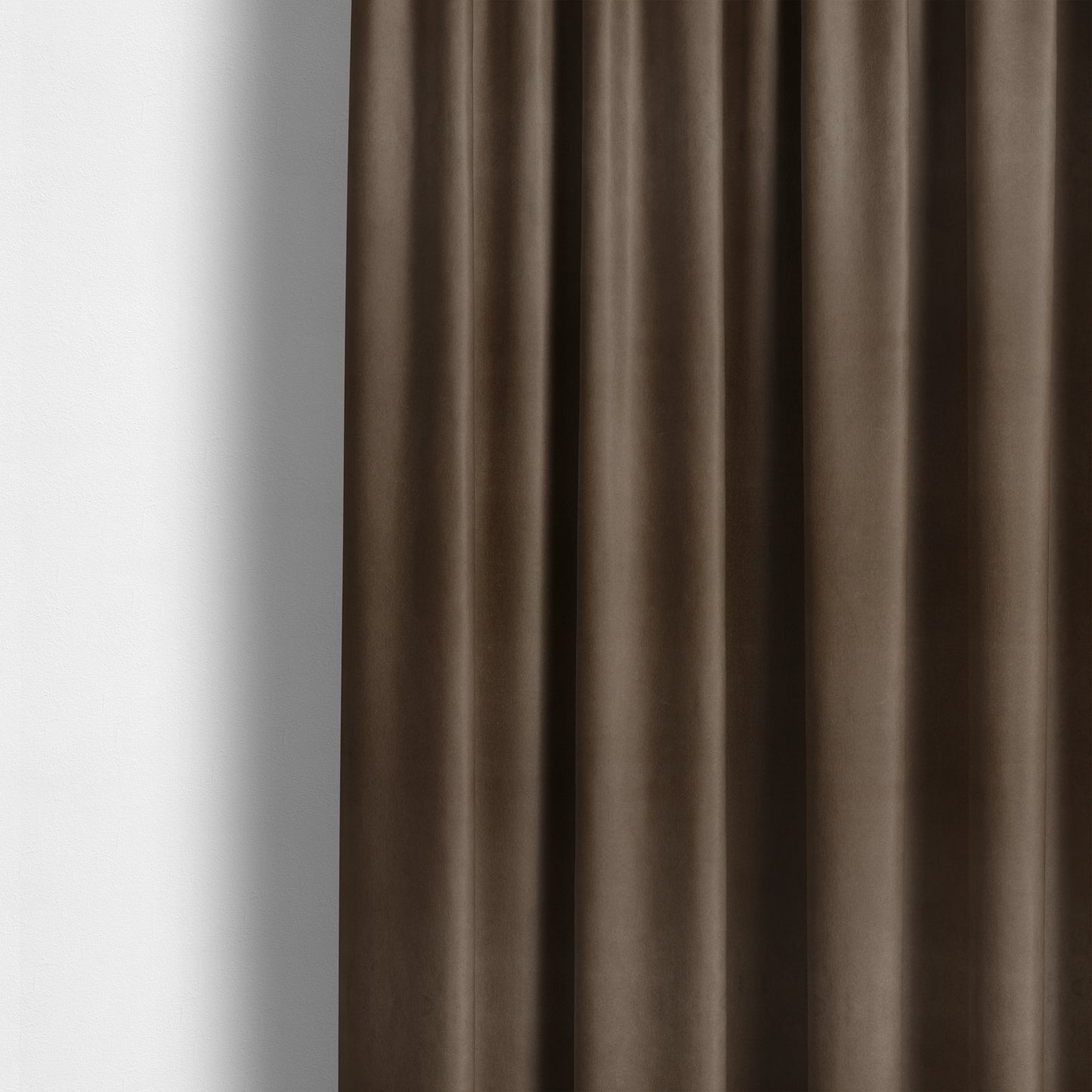 Austin Low Velour Chenille Velvet Soft Upholstery Fabric Brown Chocolate Colour - Made To Measure Curtains