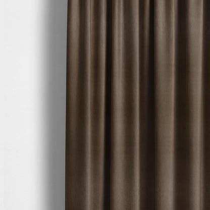 Austin Low Velour Chenille Velvet Soft Upholstery Fabric Brown Chocolate Colour - Made To Measure Curtains