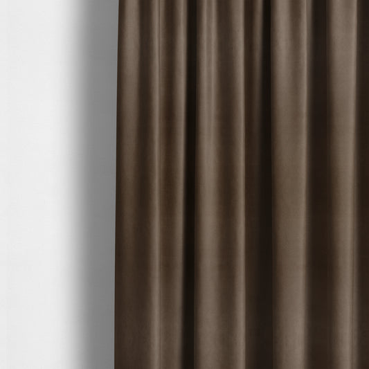 Austin Low Velour Chenille Velvet Soft Upholstery Fabric Brown Chocolate Colour - Made To Measure Curtains