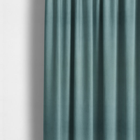 Austin Low Velour Chenille Velvet Soft Upholstery Fabric Blue Colour - Made To Measure Curtains