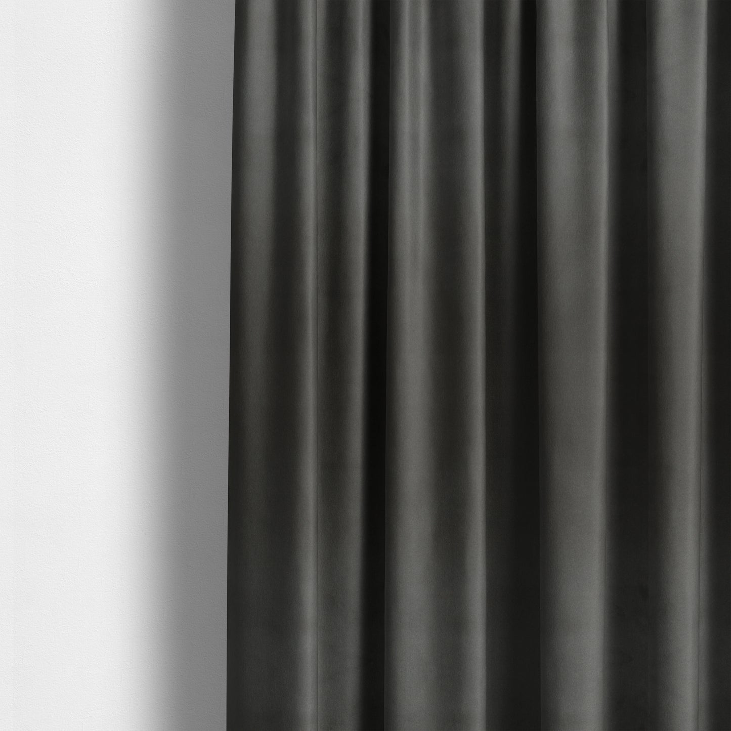 Austin Low Velour Chenille Velvet Soft Upholstery Fabric Grey Black Colour - Made To Measure Curtains