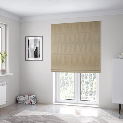 Baffin Plain Durable Soft Tweedy Effect Chenille Upholstery Fabric Beige Colour - Roman Blinds