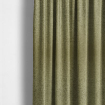 Baffin Plain Durable Soft Tweedy Effect Chenille Upholstery Fabric Green Grass Colour - Made To Measure Curtains