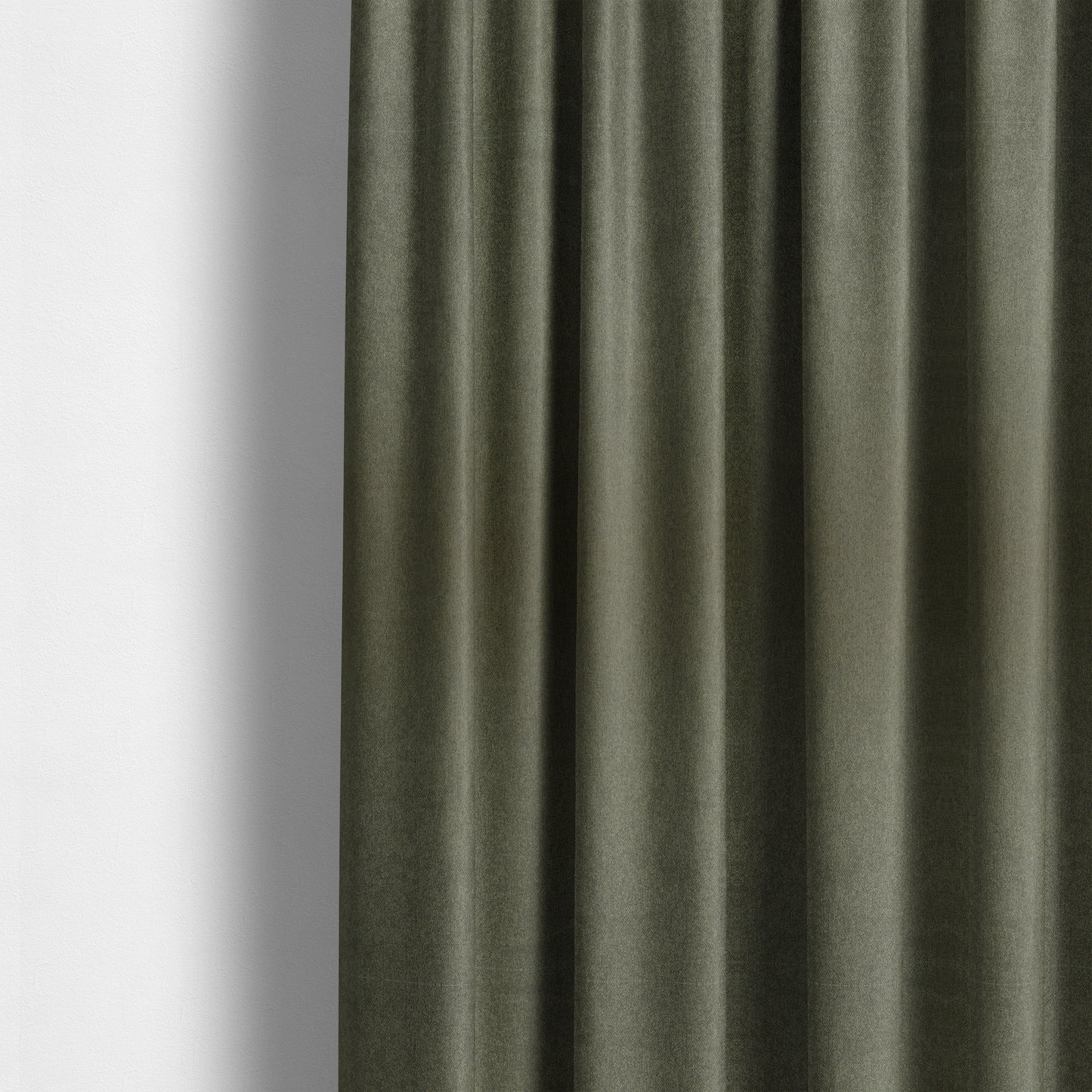 Baffin Plain Durable Soft Tweedy Effect Chenille Upholstery Fabric Army Green Colour - Made To Measure Curtains