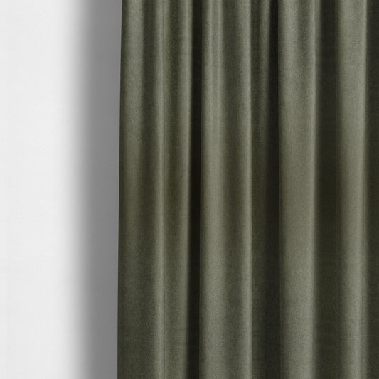 Baffin Plain Durable Soft Tweedy Effect Chenille Upholstery Fabric Army Green Colour - Made To Measure Curtains