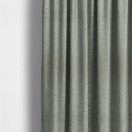 Baffin Plain Durable Soft Tweedy Effect Chenille Upholstery Fabric Silver Colour - Made To Measure Curtains