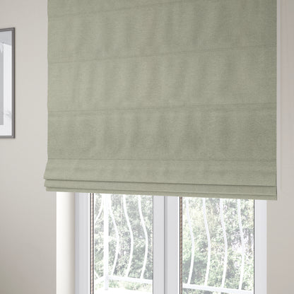 Bahamas Textured Chenille Upholstery Furnishing Fabric In White - Roman Blinds